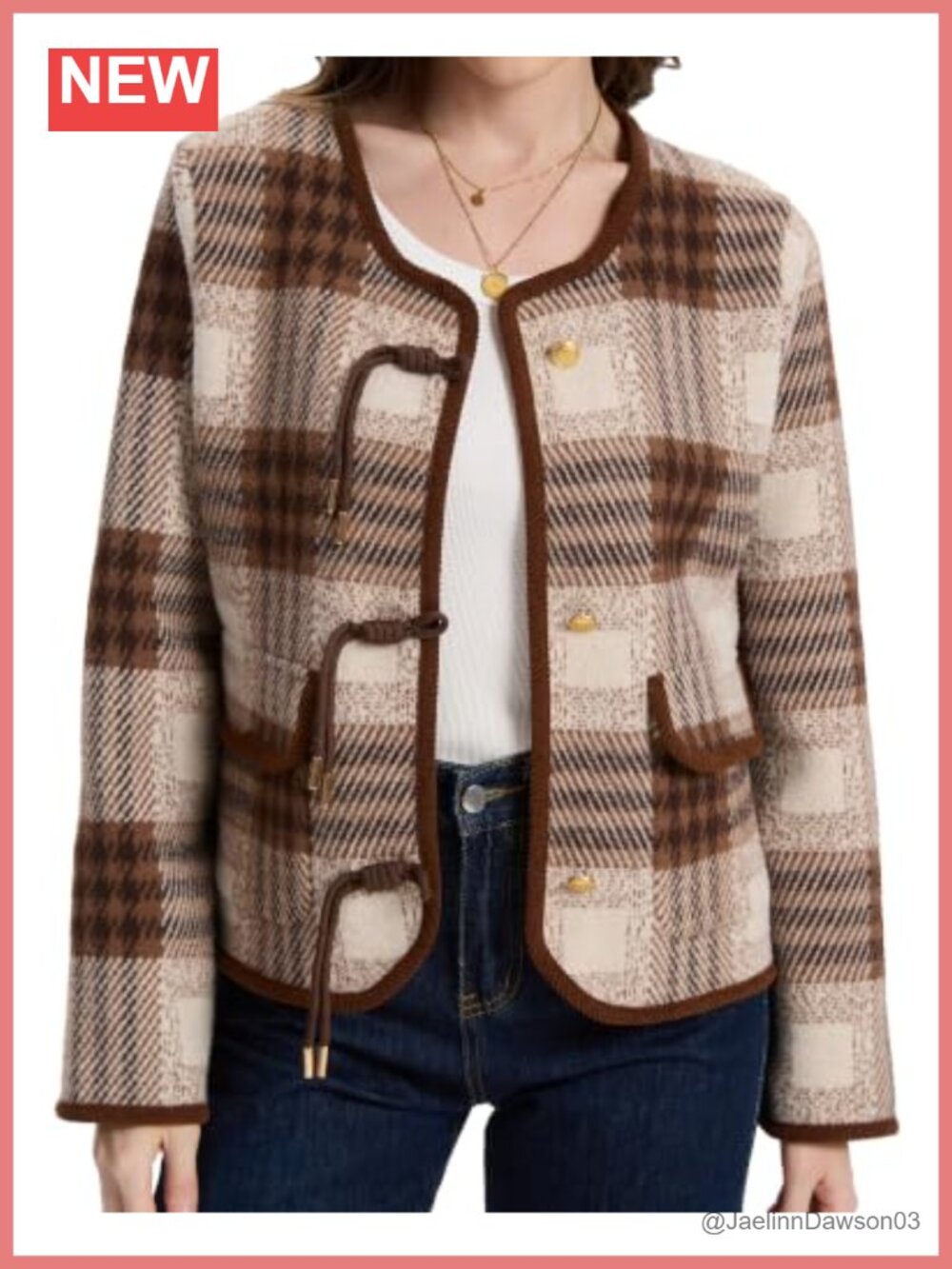 Women Plaid Button Down Cardigan Sweater Cropped Knit